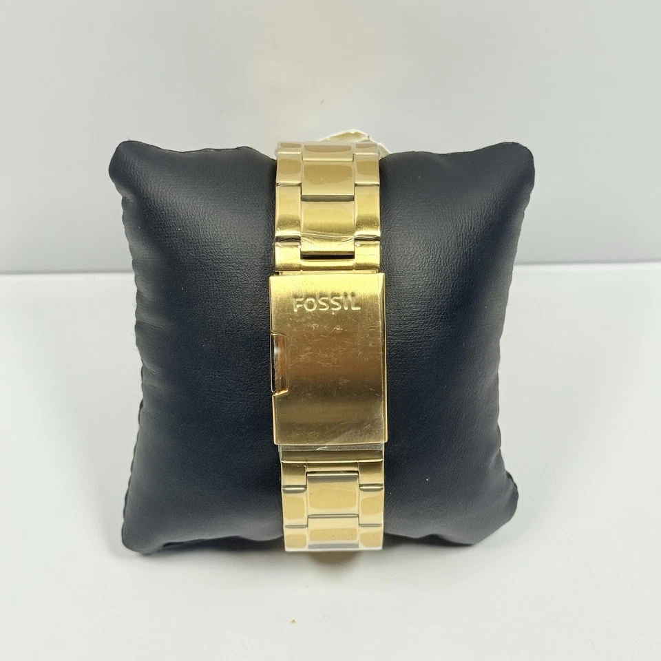 Reloj para hombre Fossil Grant Sport FS5267 esfera negra correa de acero inoxidable amarillo Foto 2 de 3