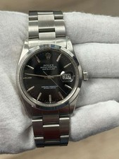 Rolex DateJust 16030 Oyster Stainless Black Dial Automatic Men's Watch 36mm