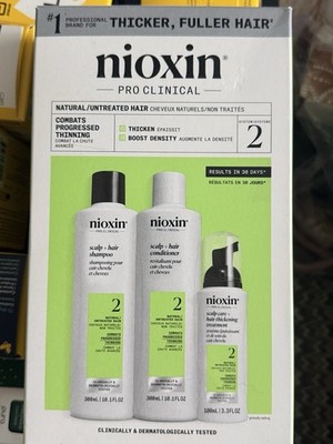 Nioxin Scalp Hair Thickening System 2 Kit Natural Progressed Thinning 10.1 fl oz