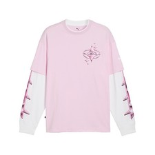 PUMA  X Lafrance Pink Heem Crew Neck Long Sleeve T-Shirt Mens Pink Casual Tops 6