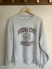 VTG Champion Arizona State University Grey Reverse Weave Sweatshirt Size Large