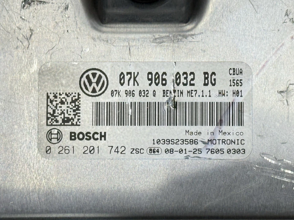 2008 Volkswagen кролик 2,5 л двигатель компьютер ECU ECM PCM 07K906032BG запрограммирован - Изображение 3 из 4