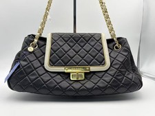 Chanel East West Mademoiselle Accordion Flap Bag Quilted Lambskin Medium AUTH