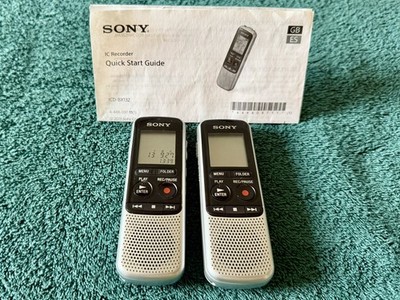 (TWO) SONY ICD-BX132 Digital Voice Recorders, Voice Activated/Auto Levels Tested