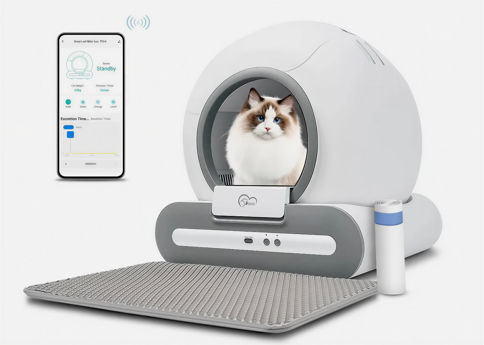 Litière automatique chat autonettoyante connectée XXL blanche
