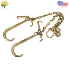 38 X 2 V Type Tow Chain J Hook Grab Hook For Tractor Car Wrecker Truck
