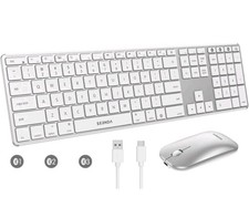 seenda Bluetooth Keyboard and Mouse for Mac, COS500 Multi-Device Rechargeable...