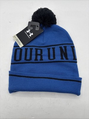 NWT Under Armour Knit Hat Mens One Size Royal Tech Blue Halftime Pom Beanie