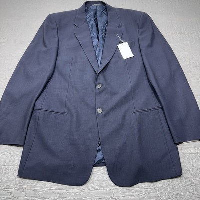 Mani By Giorgio Armani Suit Mens 44 Long Blue Wool Single Breast