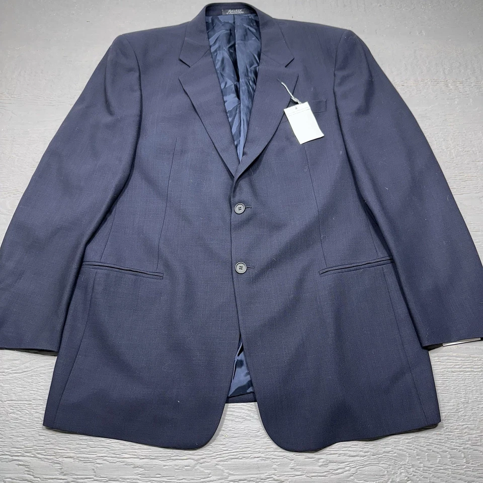 Traje Mani By Giorgio Armani Para Hombre 44 Largo Azul Lana Pecho Único 38X32 Plisado Foto 2 de 4