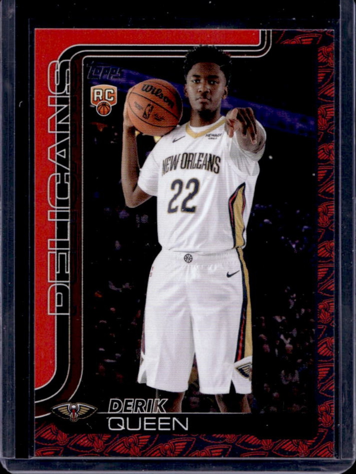 2025-26 Topps Derik Queen Team Color Border Variation RC #213 Pelicans