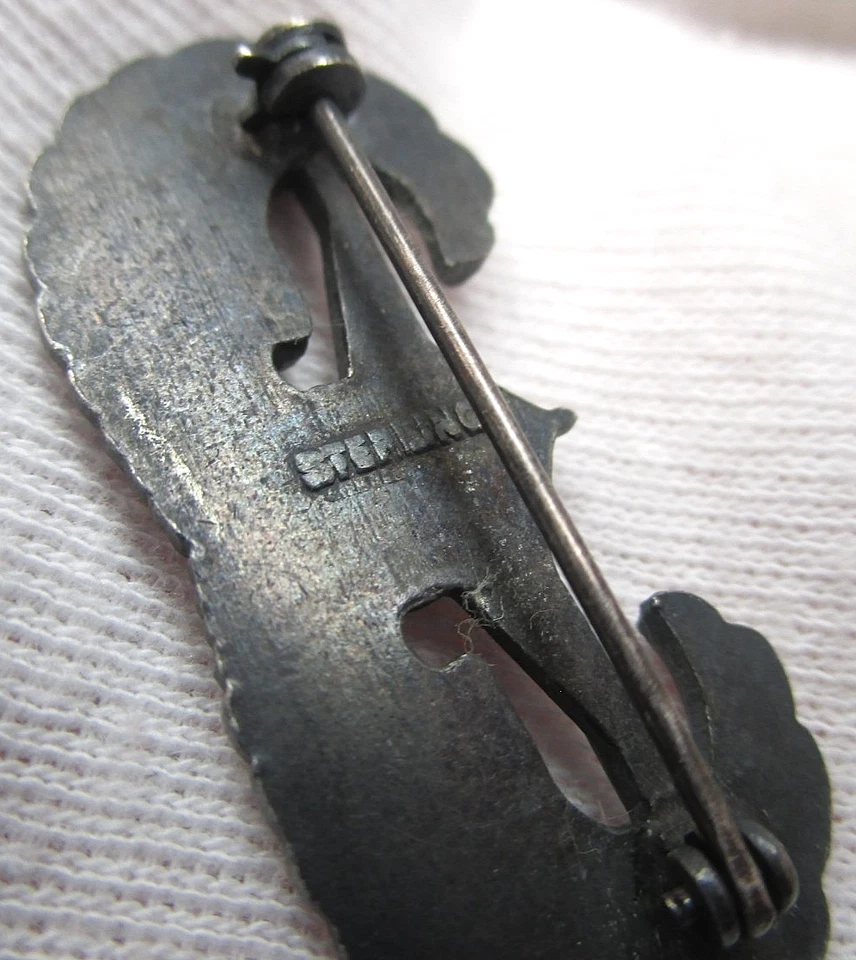 Prendedor de alas de piloto planeador de plata esterlina vintage de la Segunda Guerra Mundial Foto 4 de 4