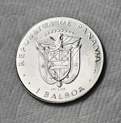 【希少・誤刻印】パナマ 1バルボア 1975年 LEY 0.925 エラー貨 1 Balboa 1975 Panama Cuni 