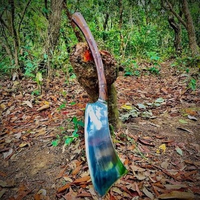 Custom Handmade Carbon Steel Blade Long Handle Villagers Axe Hunting Axe Camping