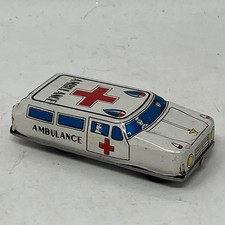 Vintage Japan Lithographic Friction Tin Toy Ambulance White 3  
