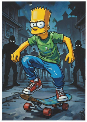 BART SIMPSON - Skateboard * Fun Novelty * CARTOON SERIES * Art Card * ATC ACEO