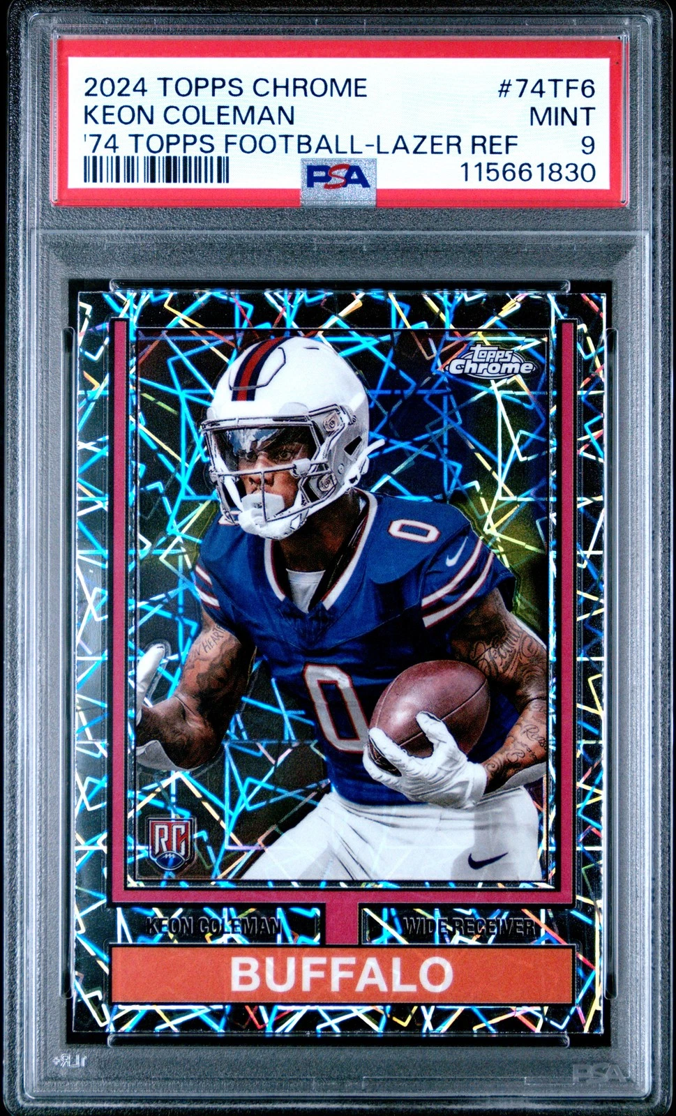 Keon Coleman Topps Chrome 1974 Topps Football #74TF6 Lazer Refractor