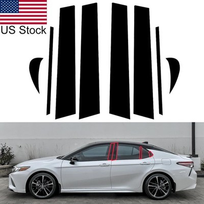 For 2018-2022 Toyota Camry 8PCS Glossy Black Pillar Post Covers Window Door Trim