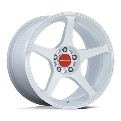 Motegi MR159 Battle V Flow Formed 18x8.5 +35 White Wheel 5X114.3 5X4.5 (QTY 1)