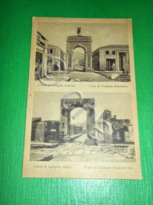 Postcard Pompeii - The Arch of Caligula as it was and as it is 1960