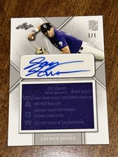 JAYSON JONES 2021 Leaf Perfect Game JERSEY PATCH Autograph #1/1 OKLAHOMA ST. ARK