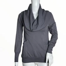 Splendid Sweatshirt Women XS Gray Cowl Neck Basic Neutral Preppy Minimalist