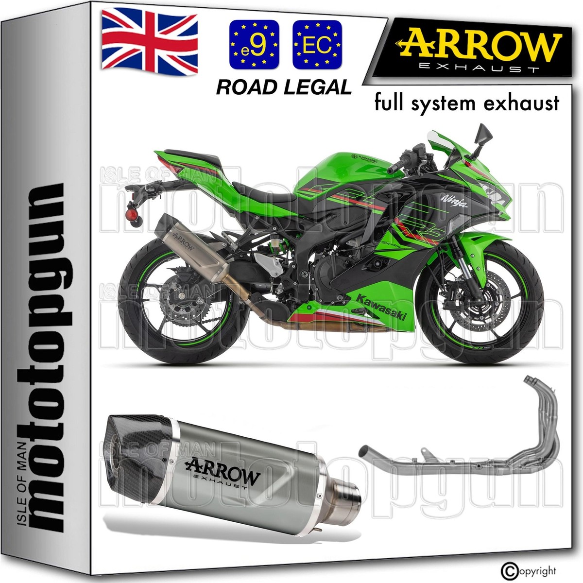 full system exhaust open titanium c indy evo arrow for kawasaki zx