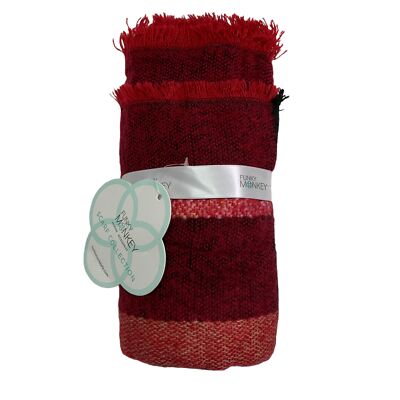 NEW Funky Monkey Red/Tan/Black Plaid Infinity Scarf