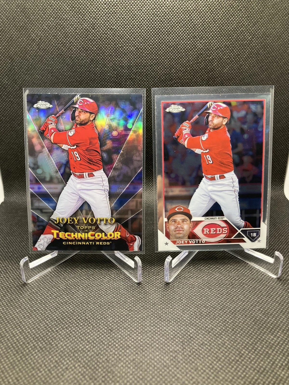 2023 Topps Chrome Topps in Technicolor  TT-3 Joey Votto + Base Cincinatti Reds