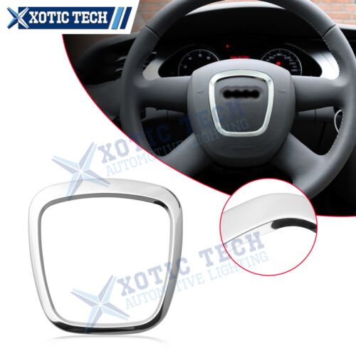 For Audi A3 A4 A5 A6 Q5 Q7 Silver Alloy Steering Wheel Center Frame Cover Trim - Picture 1 of 11