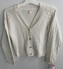 Cat  Jack Cream Button Front Cardigan Size Large 10/12 New
