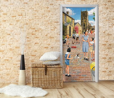 3D Land Straße C925 Türbild Wandbild Wandtattoo Türaufkleber Trevor Mitchell Ann
