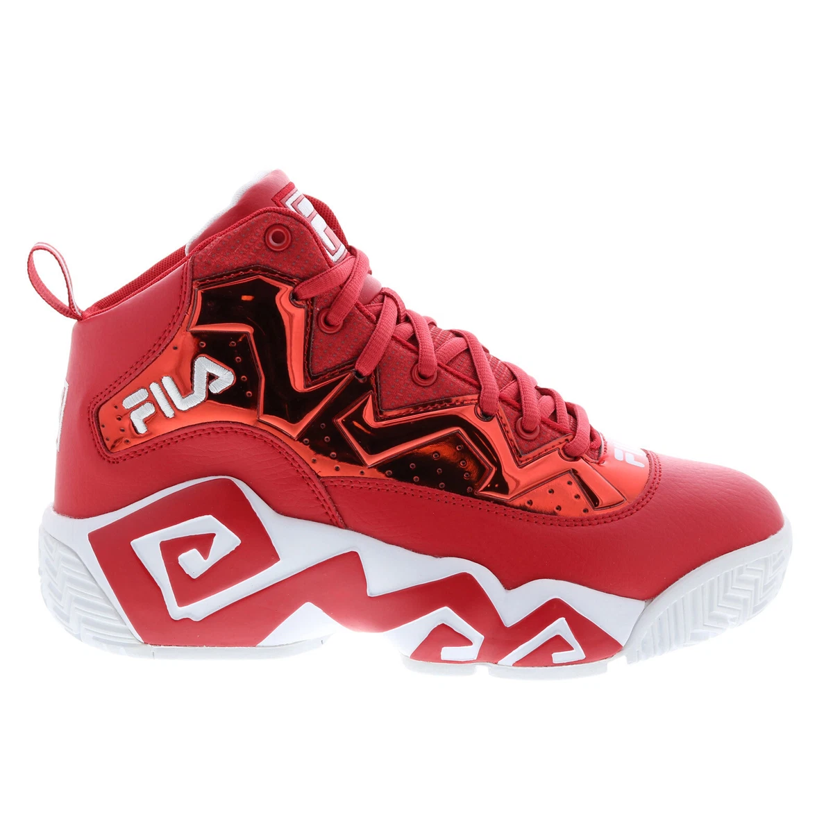 Fila MB Night Walk 1BM01747 611 Mens Red Leather Athletic Basketball Shoes
