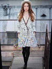 Chanel 20s New Tags Tweed Ecru Black Cc Jacket Ribbon Cc Buttons Fr36-38 $11k