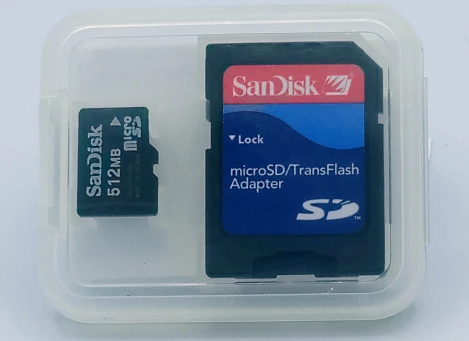 SanDisk MicroSD 512MB Memory Card+MicroSD Adaptor with case - *BRAND NEW*  - Image 2 of 2