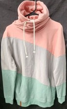 Ampersand Avenue Women's Hoodie Pullover High Neck Tri-Color Size Large NEW