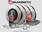 F&R BRAKENETIC Premium Drilled Brake Rotors + Ceramic Pads 56.34191.22