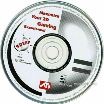 ATI 3Deep Drivers CD True Internet eColor Gaming Experience Graphics mfr 3.1KATI