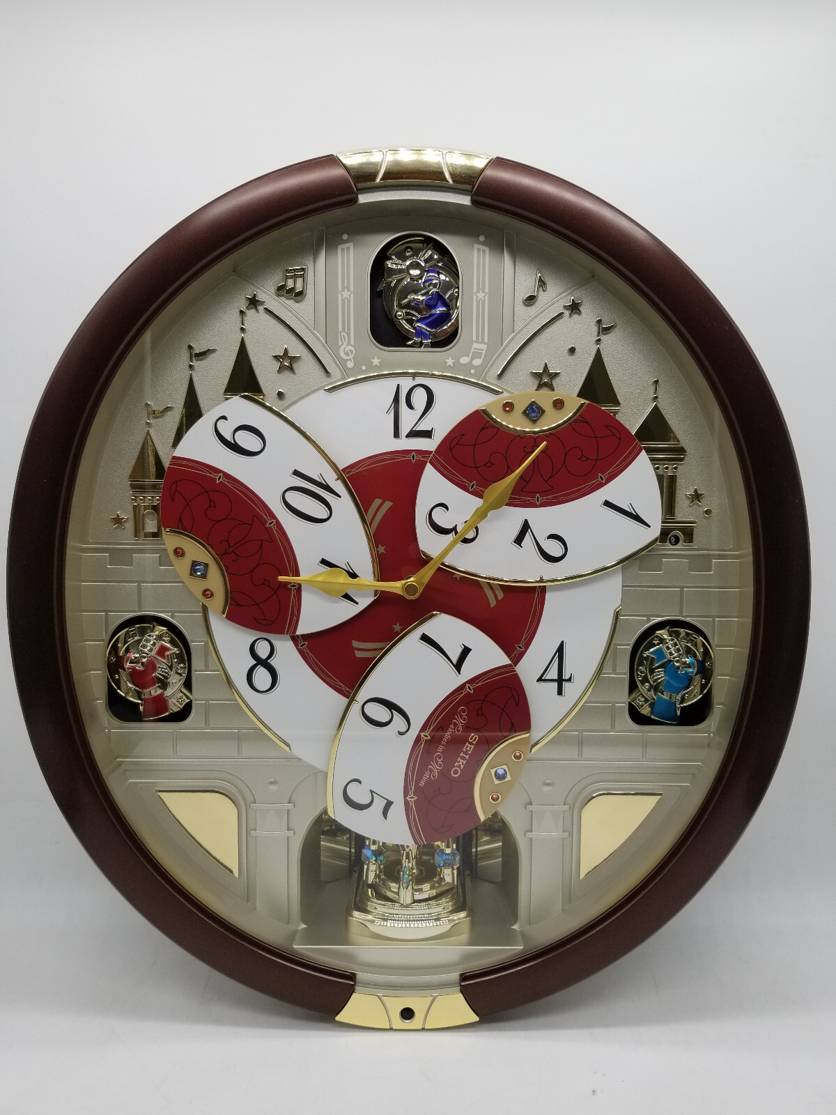 Seiko QXM565BRH Melodies In Motion Clock with Swarovski Crystals