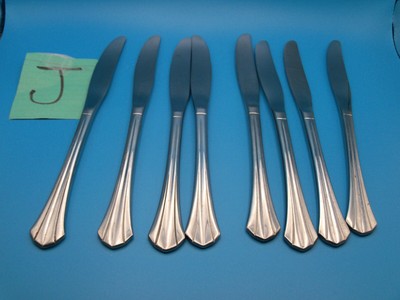 8 ONEIDA DELUXE RUSHMORE DINNER KNIVES STAINLESS FLATWARE SILVERWARE 2 SET AVAIL