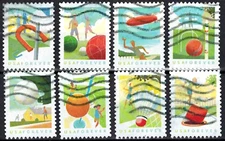 USA Stamps:  2021 Backyard Games. SC 5627-34  (8) . Used