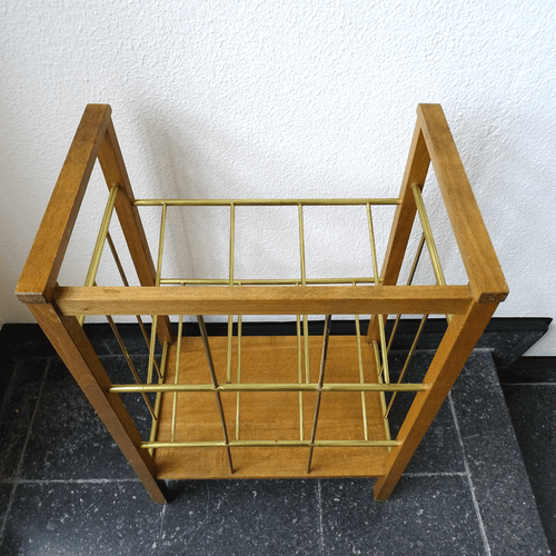 BAUHAUS Holz Regal, Zeitschriften, Akten, Magazine Rack, Germany 🔴Art Deco 1930 - 第 9/12 張圖片