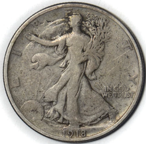 1918 50C Walking Liberty Half Dollar - VF
