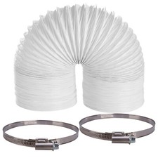 Extra Long Universal Tumble Dryer 4M Extension Vent Hose 4" & 2 Clamp Band Clips