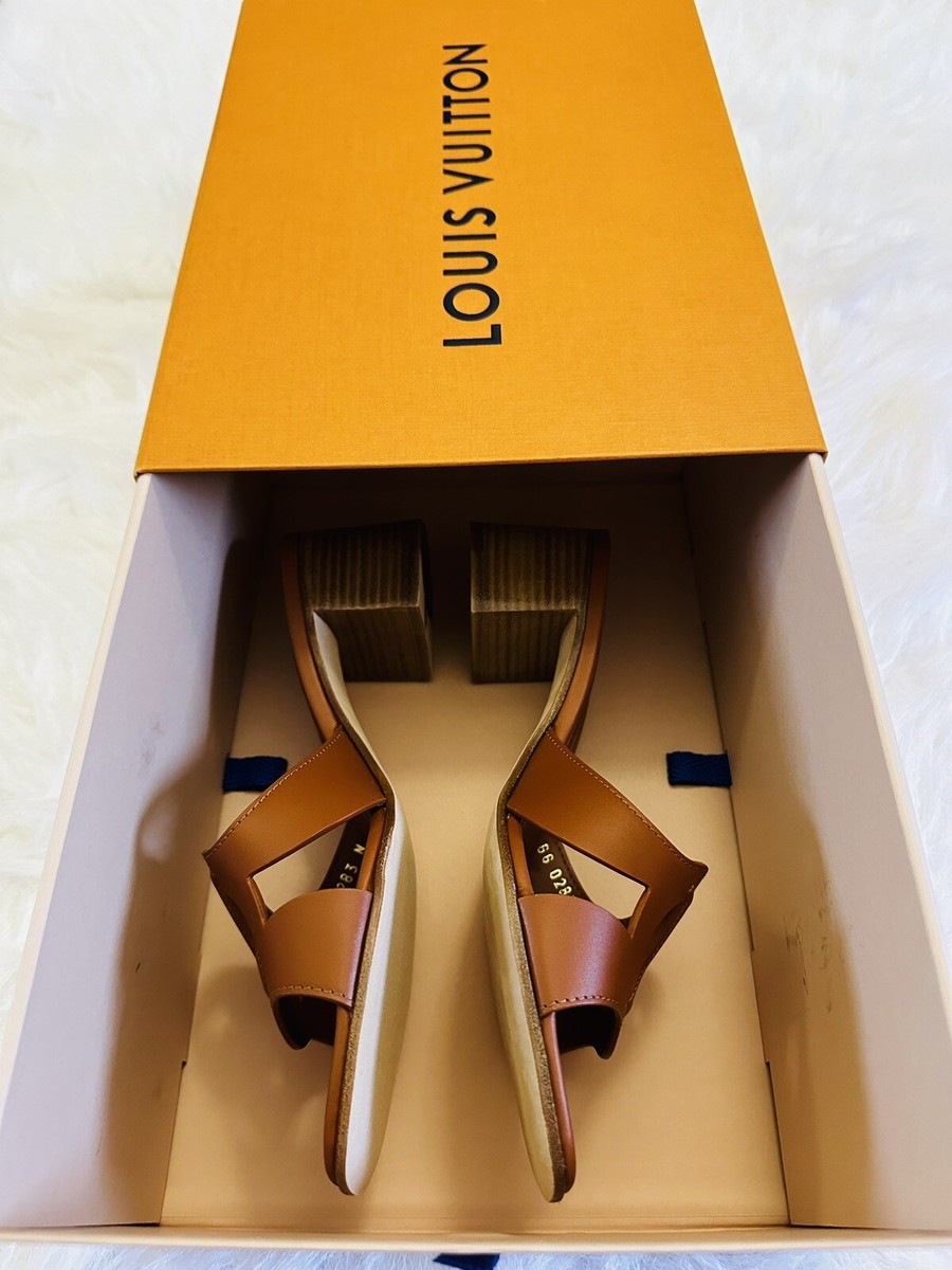 Louis Vuitton Isola Heel Mule Sandals Size 37 Marron Cognac