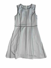 Calvin Klein  Color Block Fit N Flare Sleeveless Dress Size 12 Black White