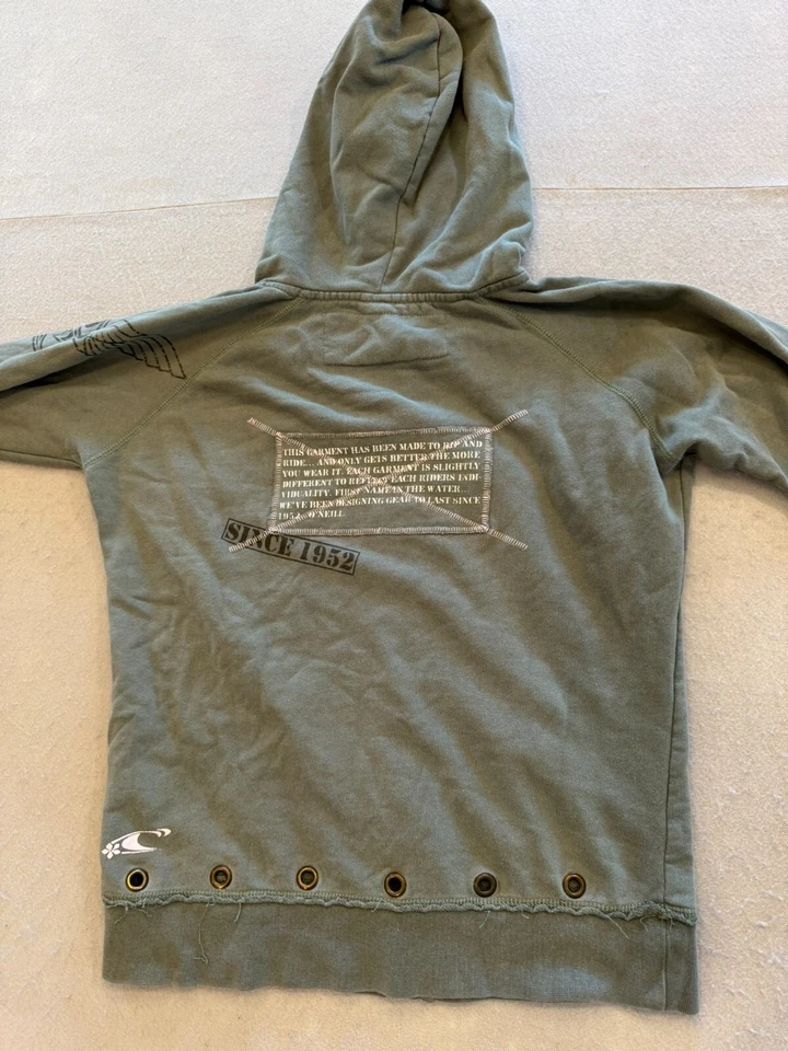 O'Neill Sweatshirt Womens Medium Full Zip Green Graphic Everyday Casual Hoodie - Image 4 of 4