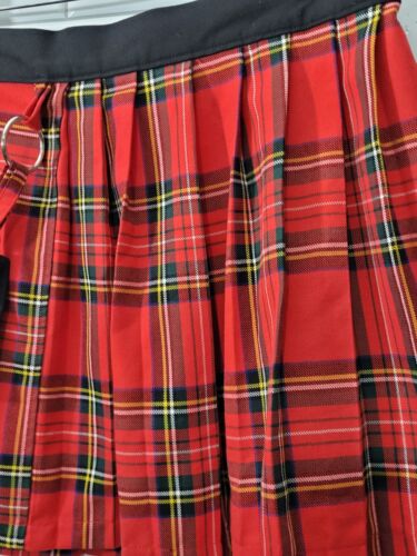 LTT LOVE TOO TRUE Dolls Kill Red Plaid Pleated Tartan Print Short Skirt with... - Picture 2 of 8