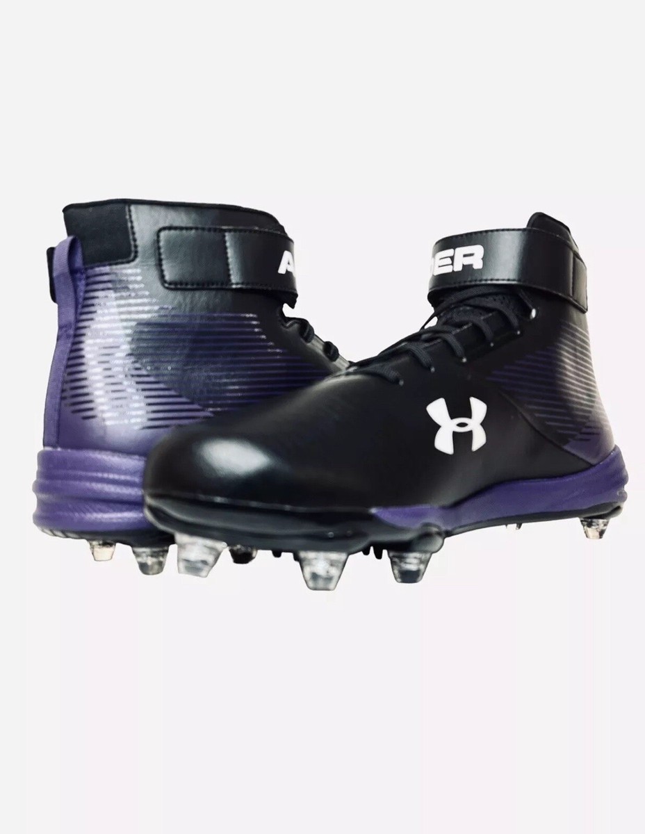 Under Armour Nitro Football Cleats 4D Foam Black Purple 3020985-003 Men’s Sz 13 Under Armour Nitro Mid MC Football Cleats Purple 3021066 501  main image 3