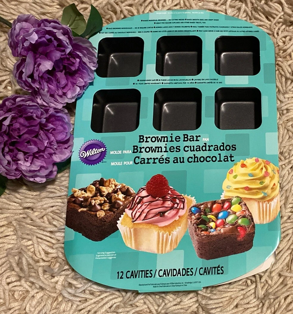 Wilton Non-Stick Brownie Bar Baking Pan Great for Brownies Or Cupcakes 12 Cavity